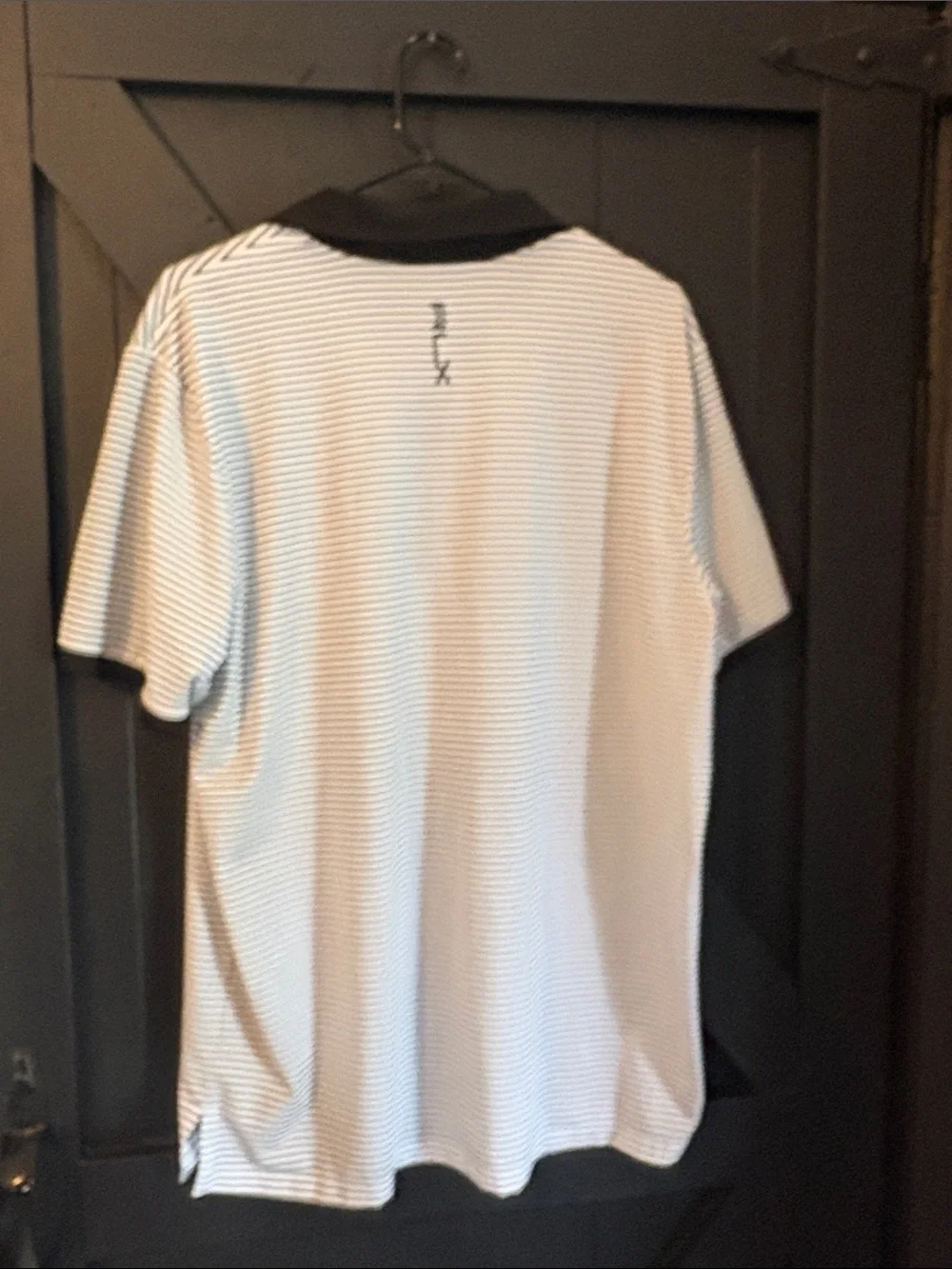 Ralph Lauren White Polo with Black Collar and Orange Sleeve Trim